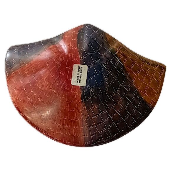 Soapstone Shell Trinket Box Dish Lidded Scallop Seashell Hand Carved Beachy Vtg - Picture 5 of 16